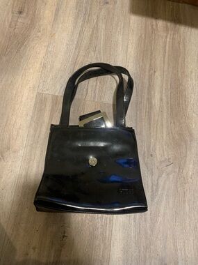 Guess Black Patent Shoulder Tote
